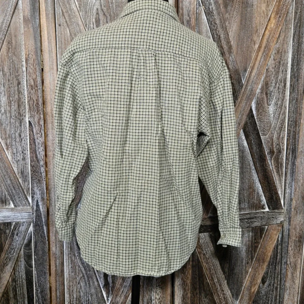 Levis Dry Goods Kids‎ Boys Medium Green Plaid Long Sleeve Button Down Shirt
